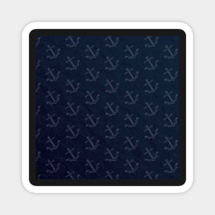 Anchor Pattern with Dark Background Magnet