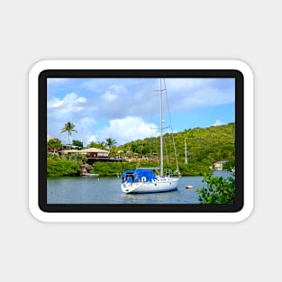 Sailing boat on a tropical island Magnet