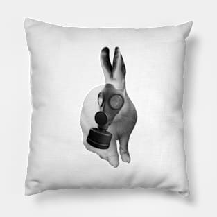 gasmask rabbit Pillow