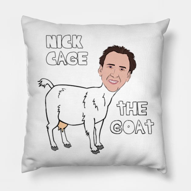 Nicolas Cage the GOAT Pillow by Barnyardy