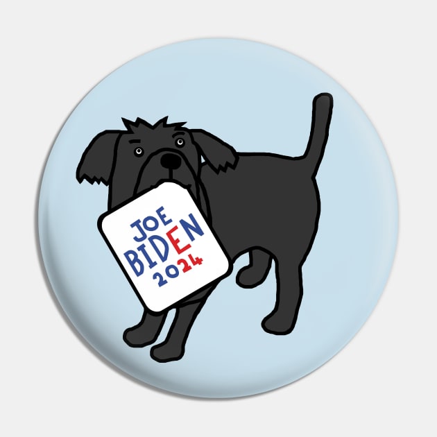 Cute Dog with Joe Biden 2024 Sign Pin by ellenhenryart