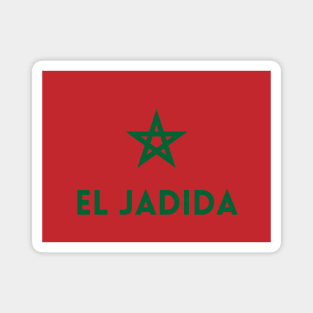 El Jadida City in Moroccan Flag Magnet