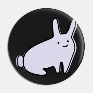 Cute Silly Simple Minimalist Pastel Purple Bunny Rabbit on Blue Pin
