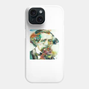 CHARLES DICKENS - watercolor portrait .3 Phone Case