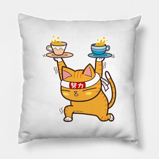 Coffee workout (Orange version) Pillow