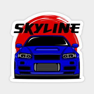 Blue Skyline R34 Magnet