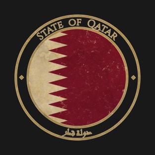 Vintage State of Qatar Asia Asian Flag T-Shirt