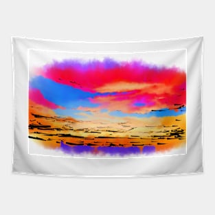 Colorful Abstract Sunset Tapestry