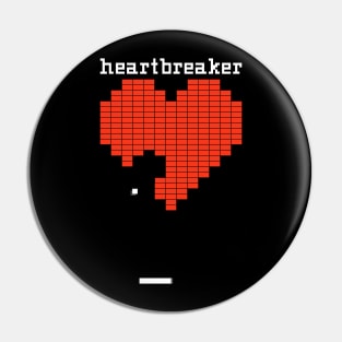 Retro Heart Breaker - Video Game Pixel Bricks Pin