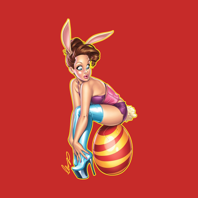 Easter Pinup Girl Bunny T Shirt Teepublic 