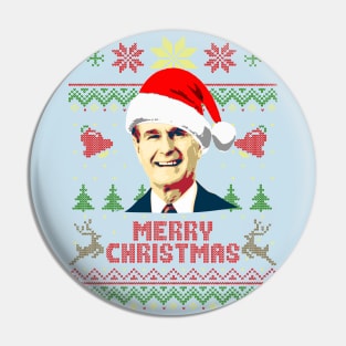 George H W Bush Merry Christmas Pin