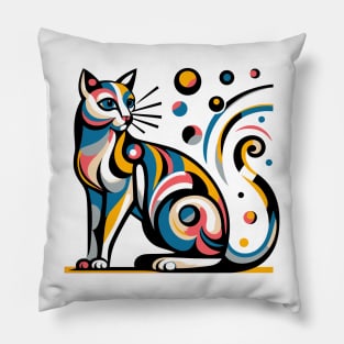 Pop art cat illustration. cubism cat illustration Pillow