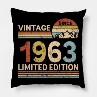 Vintage Since 1963 Limited Edition 60th Birthday Gift Vintage Men's Pillow