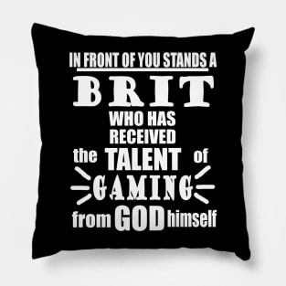 Brite Gaming E-Sport England Video Games Slogan Pillow