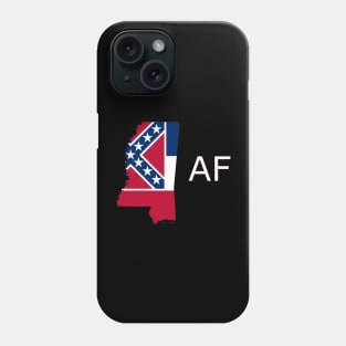 Mississippi Flag State Outline AF (white) Phone Case