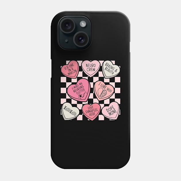 Neurology Nursing Valentines Neuro Nurse Neurologist Brain Phone Case by Neldy