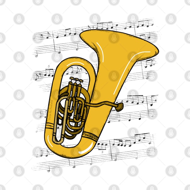 Tuba Player Tubaist Brass Musician (Colour) by doodlerob