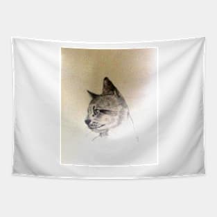 Pet Cat In Pencil Tapestry