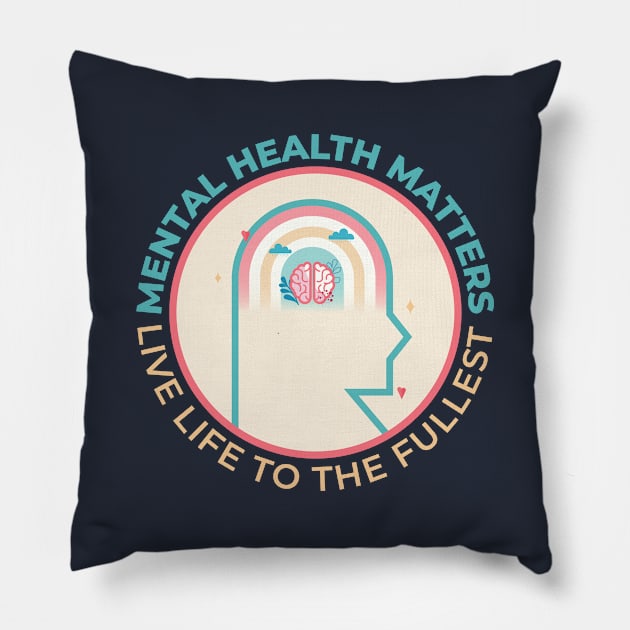 mental health matters Pillow by R. Creatics