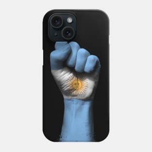 Flag of Argentina on a Raised Clenched Fist Phone Case