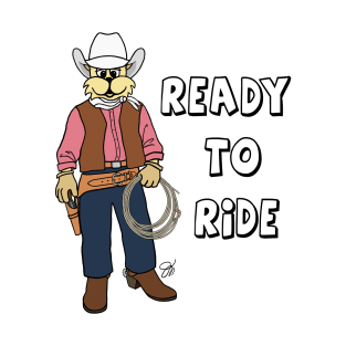 Fat Cat Cowboy Ready To Ride T-Shirt