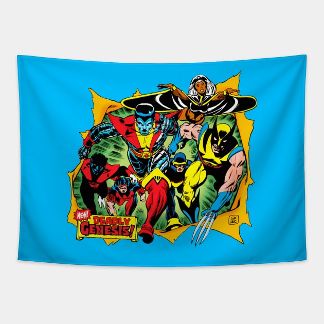 70's Comic Book Mutants Tapestry by SkipBroTees