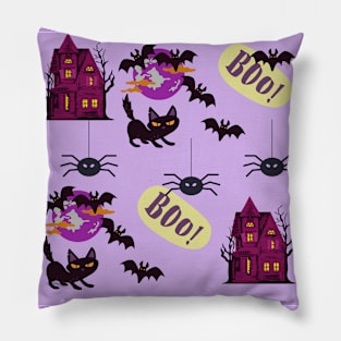 Cute Halloween Themed Pattern Design Pillow