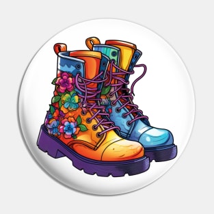 90s Retro Combat Boots Pin