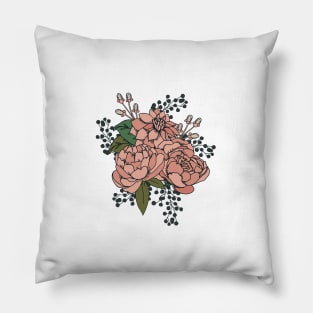 Moody Florals - Coral Pillow