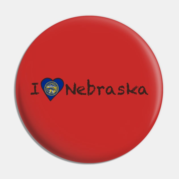 I Love Nebraska Pin by JellyFish92