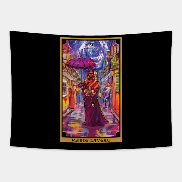 Marie Laveau In The Justice Tarot Card Tapestry by rivkazachariah