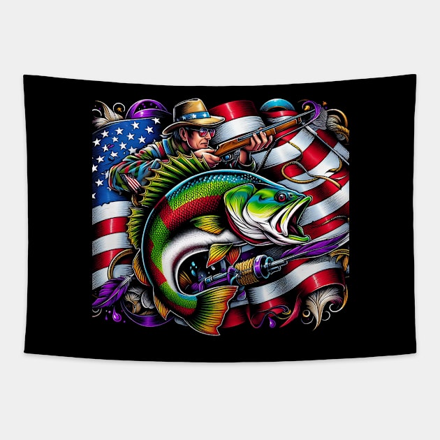 Celebrate Mardi Gras and show your love of fishing with this vibrant patriotic design Tapestry by click2print