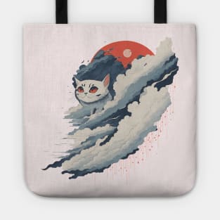 The white cat on top of the clouds Tote