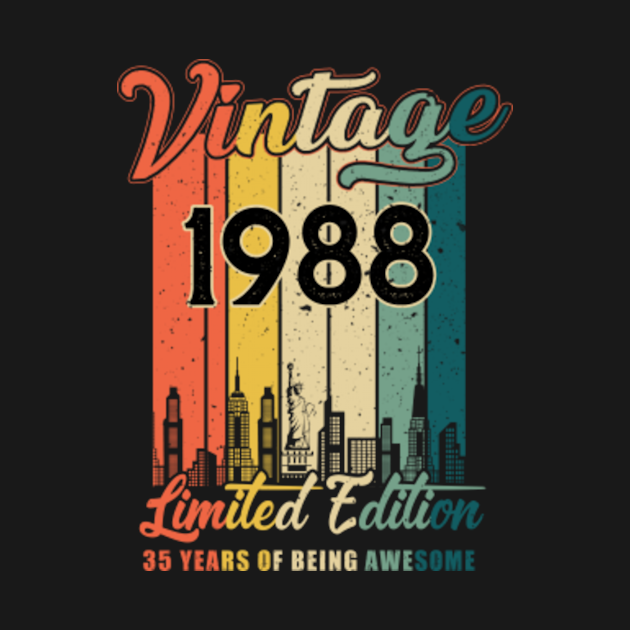 Discover Vintage 1988 35 Years Of Being Awesome T-Shirt