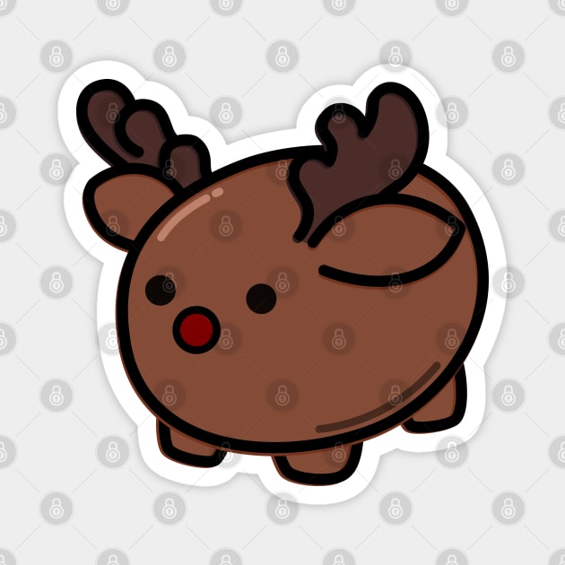 Cute Reindeer Magnet by happyfruitsart