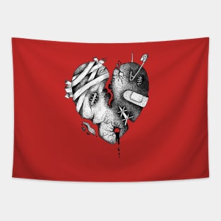 Broken Tattoo Heart Love T-Shirt Tapestry