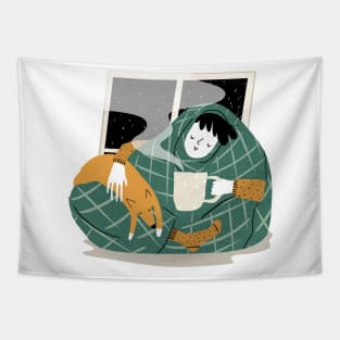 Hot chocolate weather Tapestry