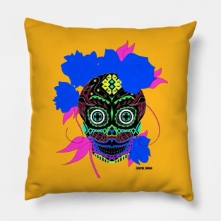 the golden catrina in mexican calavera ecopop Pillow