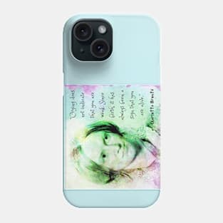 Charlotte Brontë portrait and quote: Crying does not indicate that you are weak.... Phone Case