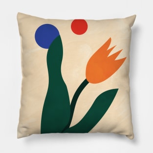 Abstract Tulip Flower, Floral Botanical, Scandi Art Print, Minimal Flower Pillow