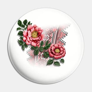 Flowers and pattern ukranian Pin