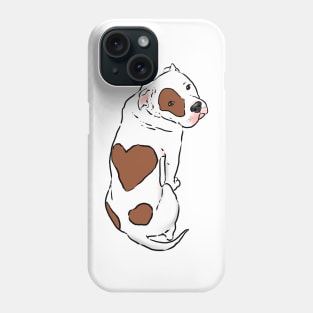 Pitbull with brown heart spot, Pitbull Love Phone Case