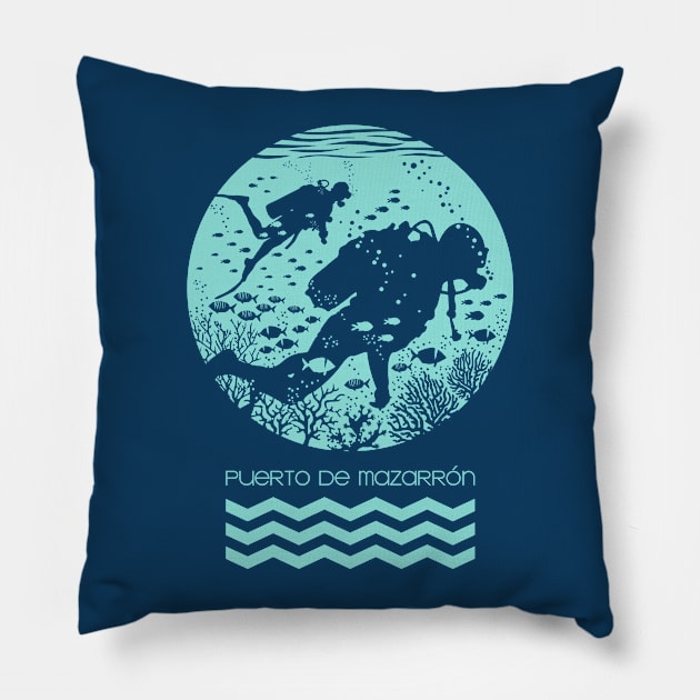 diving time - Light Mint Pillow by mazarronsouvenirs