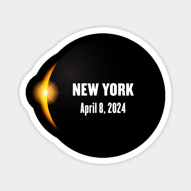 Total Solar Eclipse New York 2024 Magnet by Rocky Ro Designs