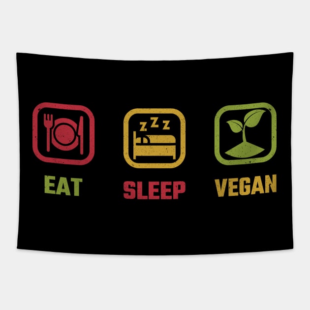 Eat Sleep Vegan Tapestry by MZeeDesigns