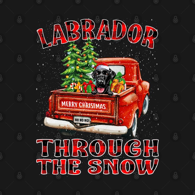 Christmas Labrador Through The Snow Dog Santa Truck Tree by intelus