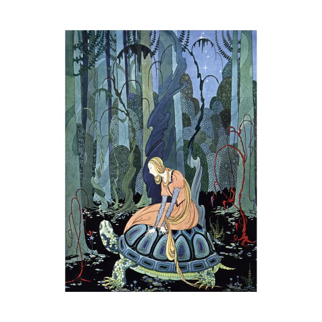 Blondine and the Turtle by Virginia Sterrett by vintage-art