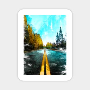 Straight Road Yosemite Park USA - For Travelers Magnet
