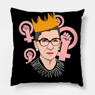 RBG - Ruth Bader Ginsburg Feminism Crown Pillow