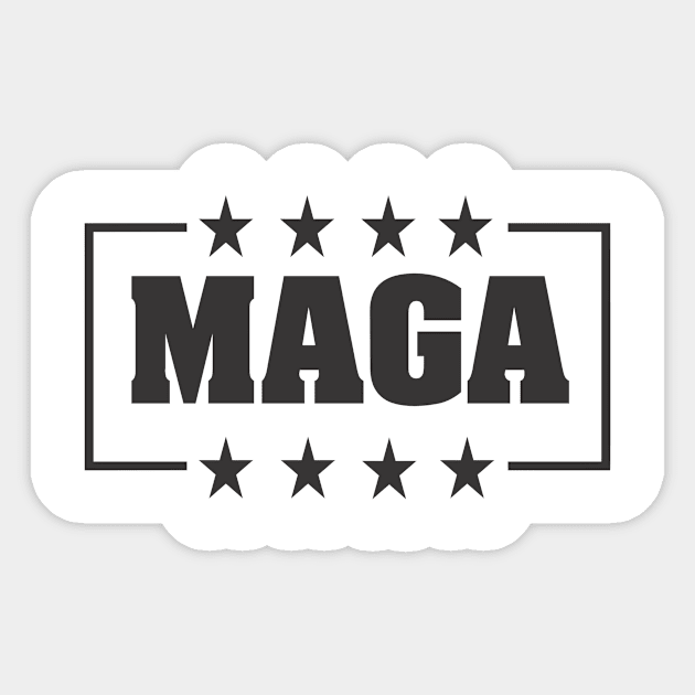 MAGA BLACK - Maga Take America Back Trump Wins Mega - Sticker | TeePublic